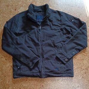 Prana Men's Black Canvas Bronson Full Zip Jacket Size M